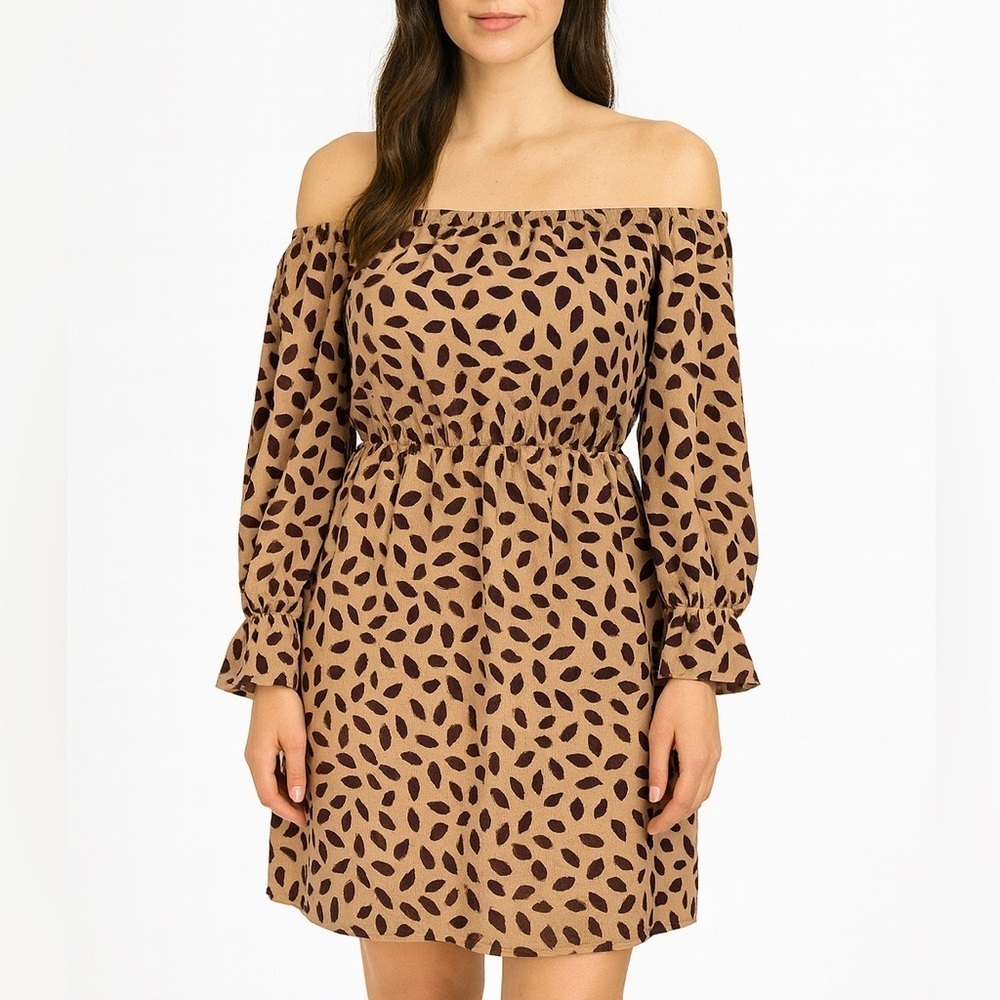Shein Off Shoulder Leopard Print Women's Dress (549)